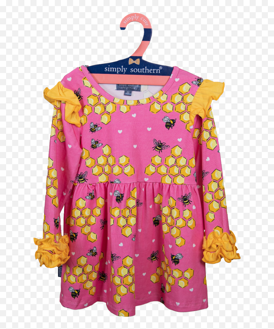 Simply Southern Toddler Ruffle Dress Bees - Short Sleeve Emoji,Emoji Dress For Kids
