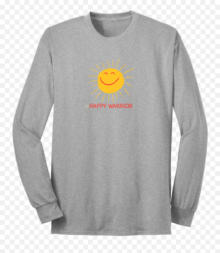 Happy Warrior Long Sleeve T - Shirt Grey Port Company Pc55ls Long Sleeve Core Blend Tee Ash Emoji,Emoticon Tee Shirts