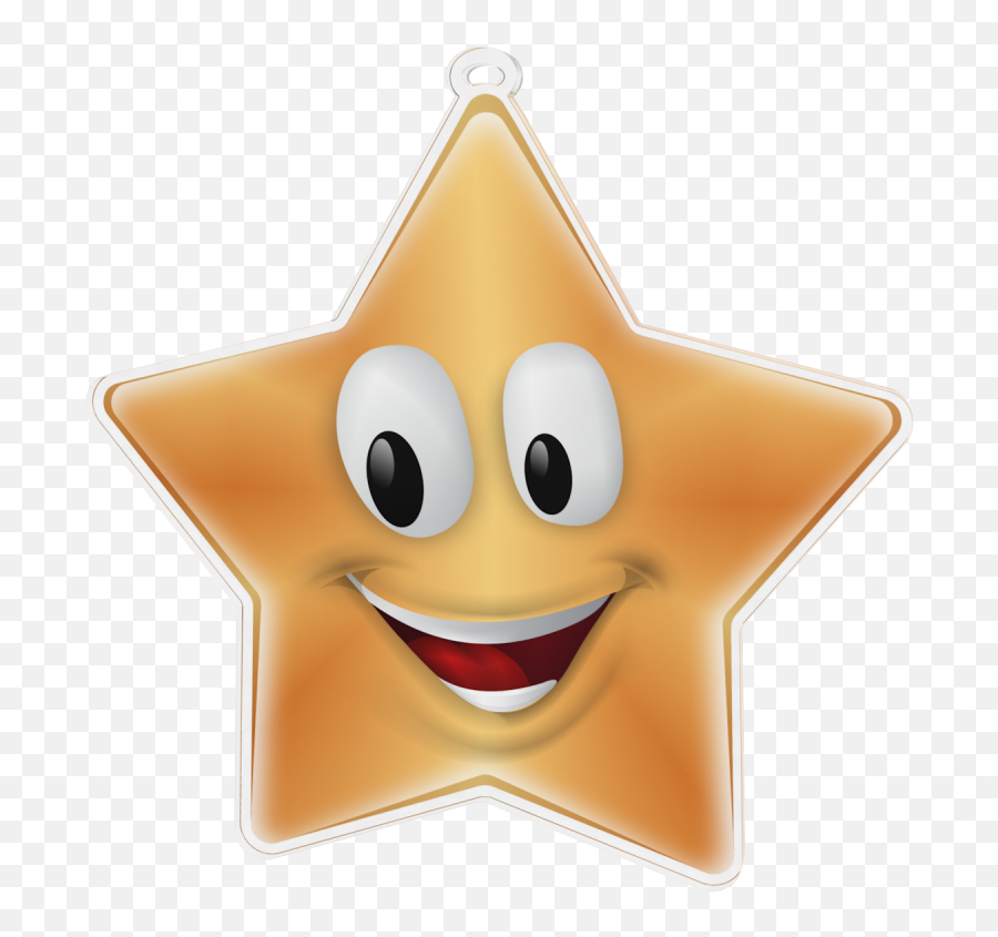 Happy Face Mini Star Bronze Medal - Medaila Smajlik Emoji,Paintball Emoticon