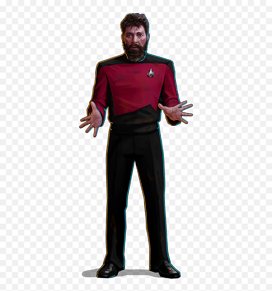 Desperate Riker - Standing Emoji,Commander Riker Emotion