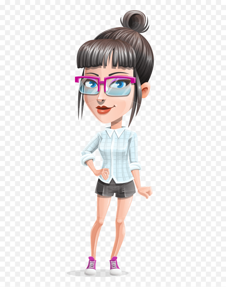 Cute Office Girl Cartoon Vector Character - 112 Poses Graphicmama Cartoon Character Girl Png Emoji,How To Draw Cartoon Female Faces Emotions