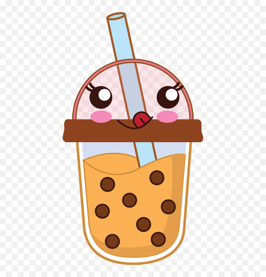 Kawaii Coco Booba Drink Illustration - Dot Emoji,Dinosaur Donut Emoticon