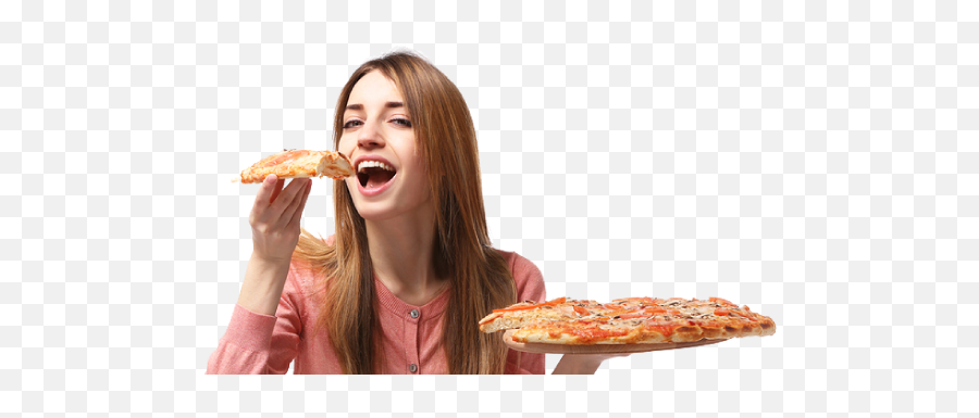 Eat Pizza - Happy Woman Eating Pizza Emoji,Pizaa Emoji Girl