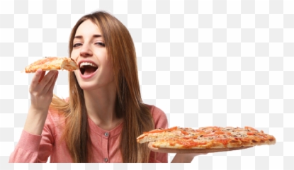 Eat Pizza - Happy Woman Eating Pizza Emoji,Pizaa Emoji Girl