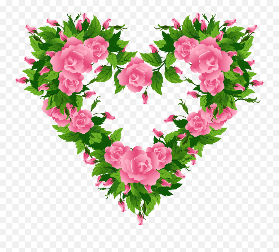 Love Rose Flower - Clip Art Library Coração De Flores Png Emoji,Facebook Emoticons Flowers Hearts