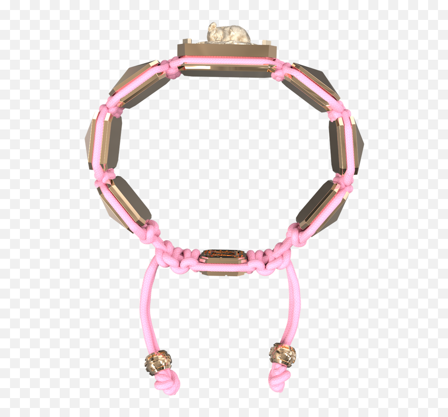 I Love My Baby Bracelet With Ceramic And Sculpture Finished In 18k Rose Gold Complemented With A Pink Coloured Cord - Solid Emoji,Love Is A Pyramid Of Emotion