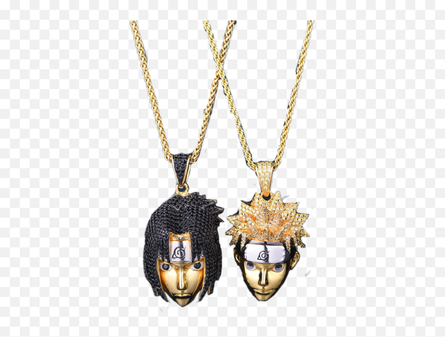 Naruto Double Gold Chain - Naruto Pendant Gold Emoji,100 Emoji Chain