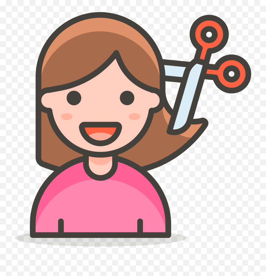 Woman Getting Haircut Emoji Clipart - Girl Haircut Clip Art,Haircut Emoji Png