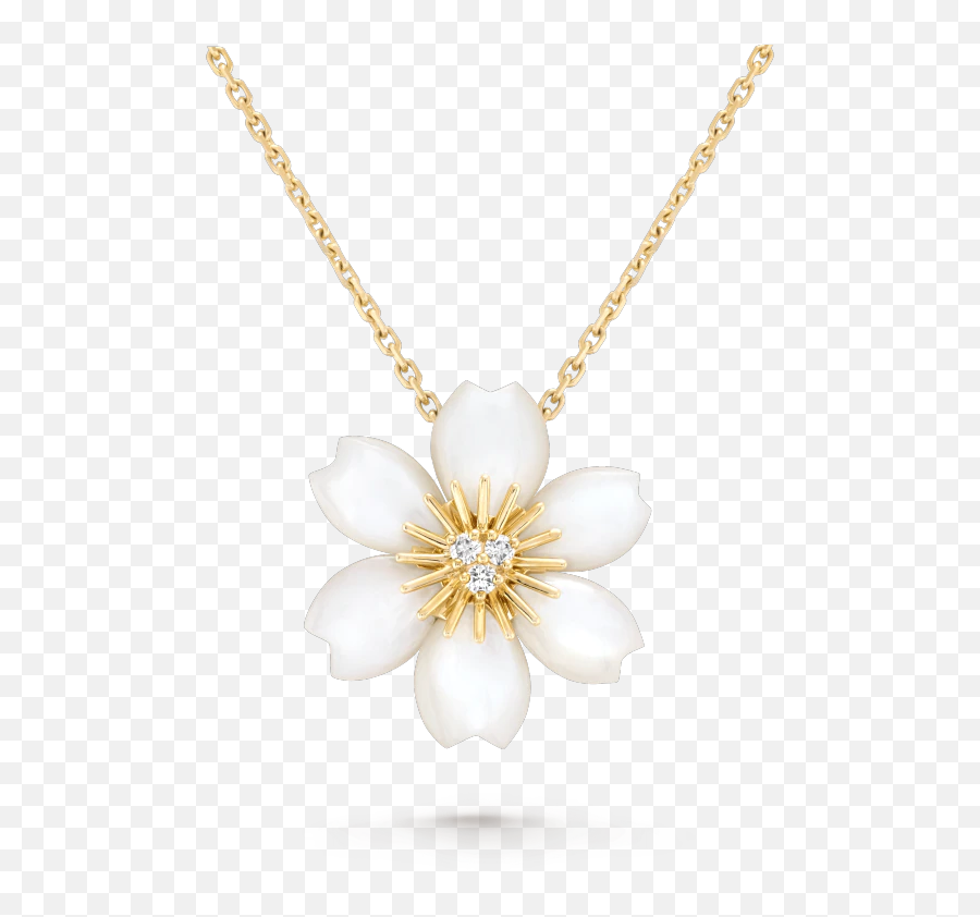 Rose De Noël Pendant Mini Model - Vcarp7t000 Van Cleef Solid Emoji,Emotion Necklace