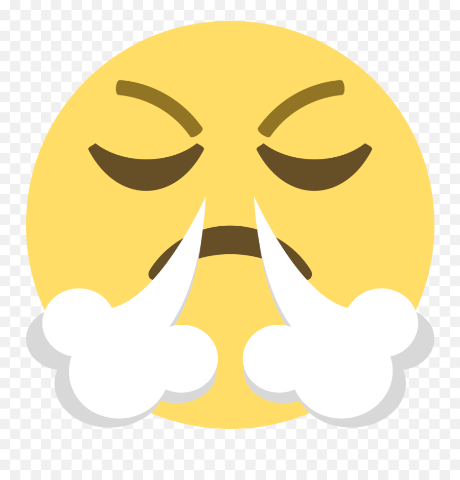 Face With Steam From Nose Emoji Clipart - Face With Look Of Triumph Emoji,Long Nose Emoji