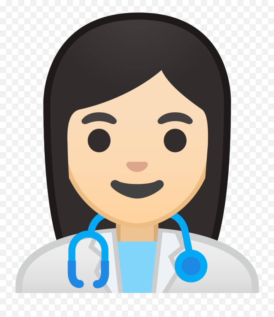 Woman Health Worker Light Skin Tone Icon Noto Emoji People - Raising Hand Clip Art,Lady Emoji