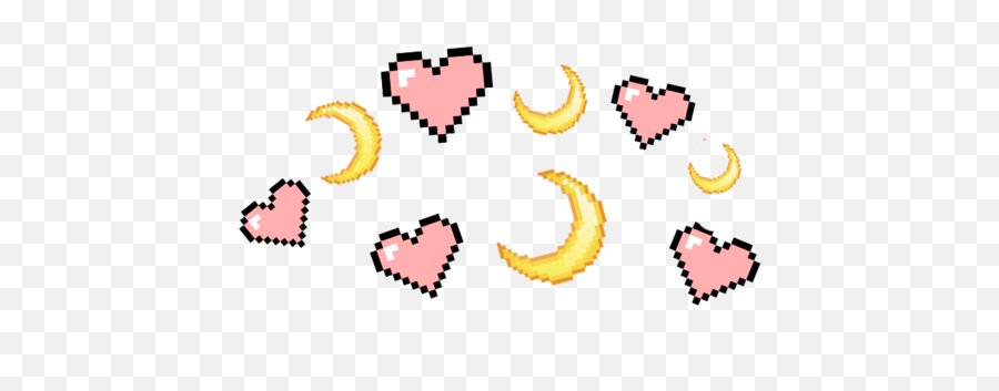 Crown Emoji Heart Cute Pixel Sticker By Anna - Girly,? Emoji Pixel