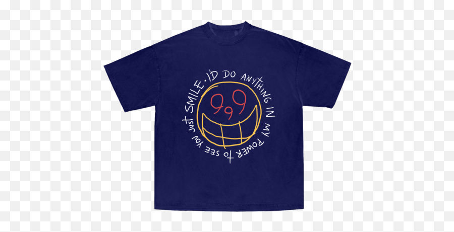 Juice Wrld X The Weeknd Smile Tee In Blue Juicewrld - Short Sleeve Emoji,Emoticon Yo