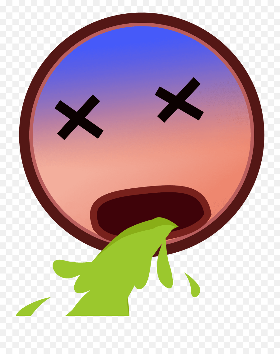 Face Vomiting Emoji Clipart - Clip Art,Barfing Emoji