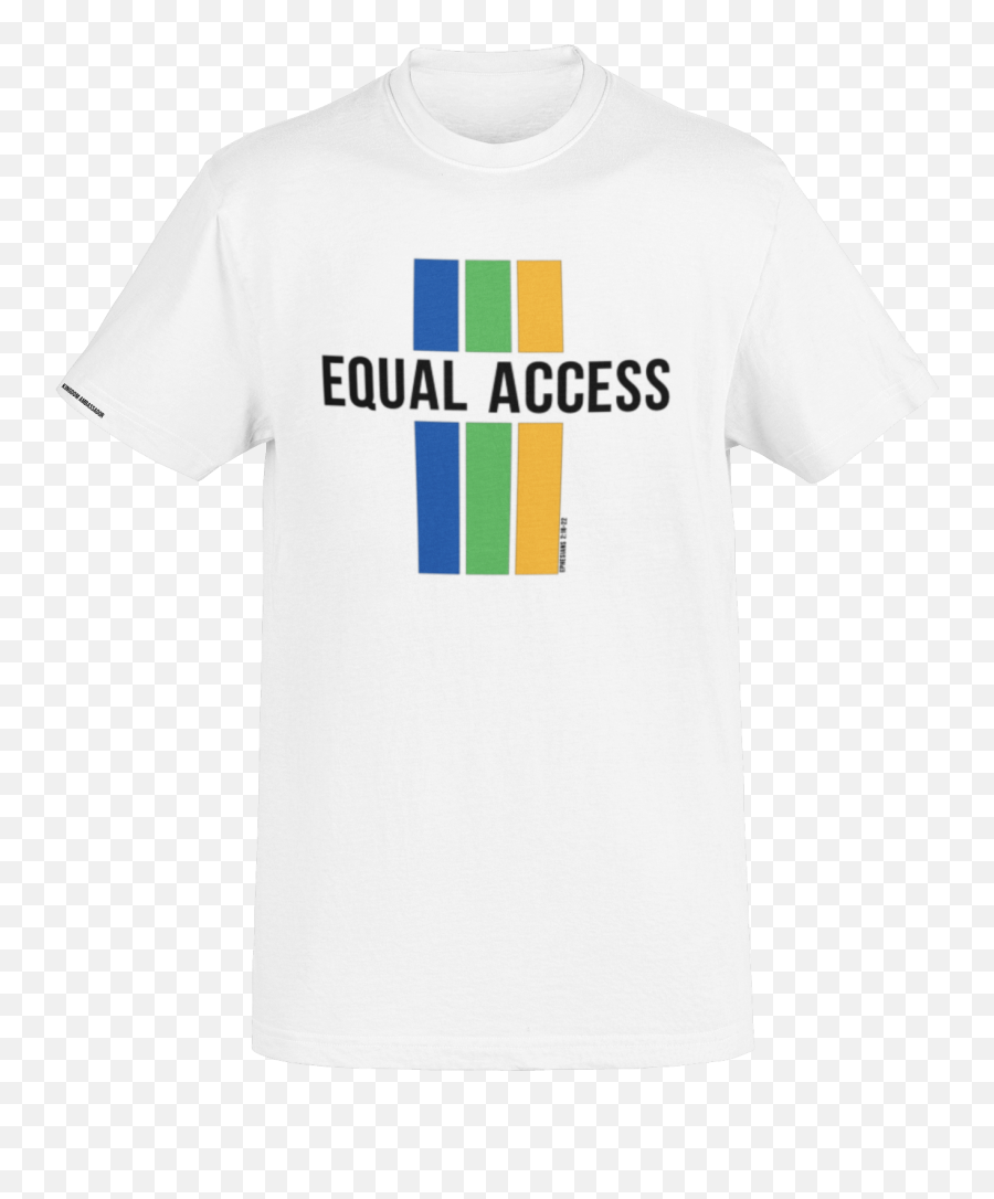 Equal Access Tee - White Tee Shirt Stock Emoji,Turn That Frown Upside Down Emoticon