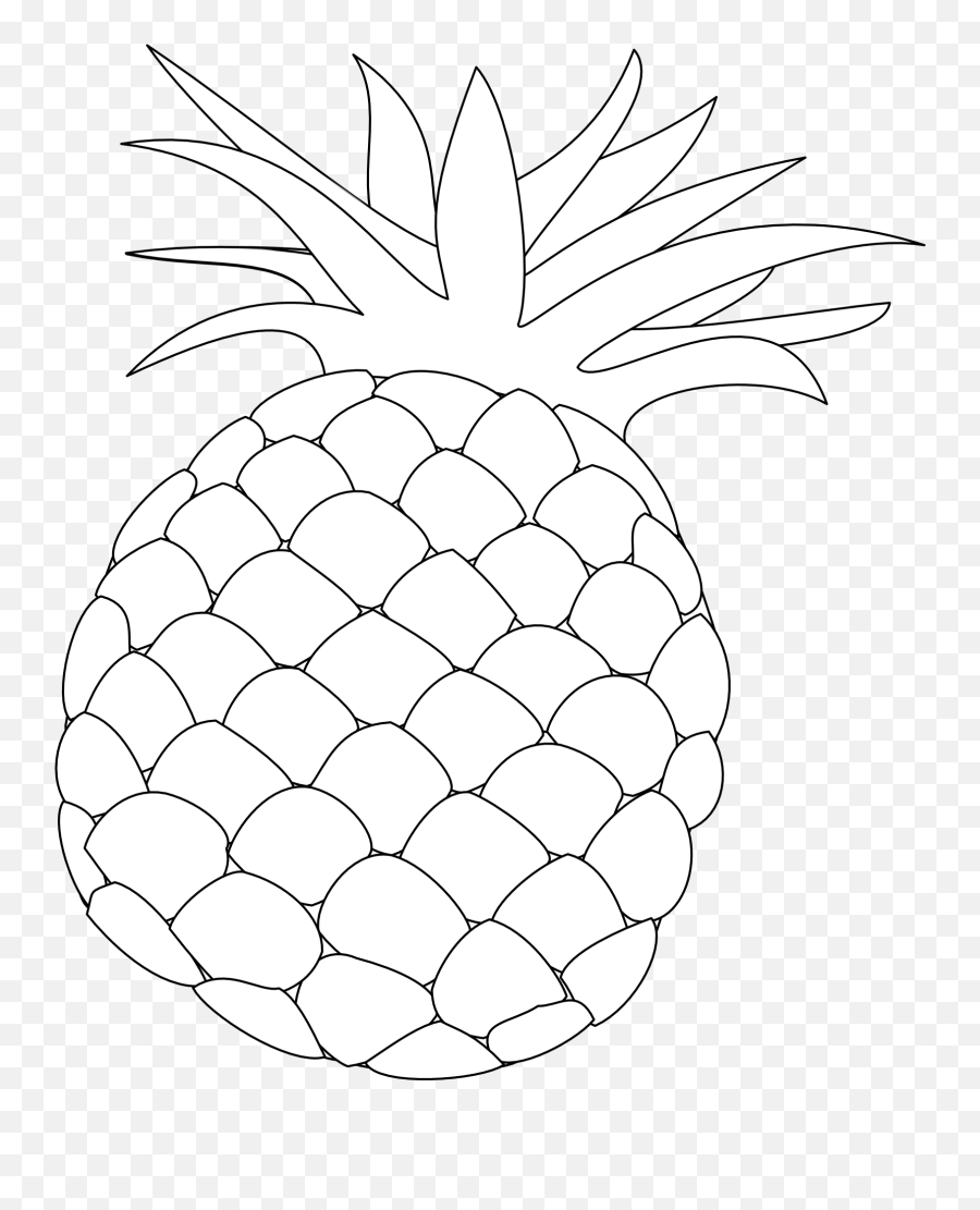 Outline Drawing Of A Pineapple Fruit Free Image Download - Pineapple Fruits Clipart Black White Emoji,Pineapple Emotions