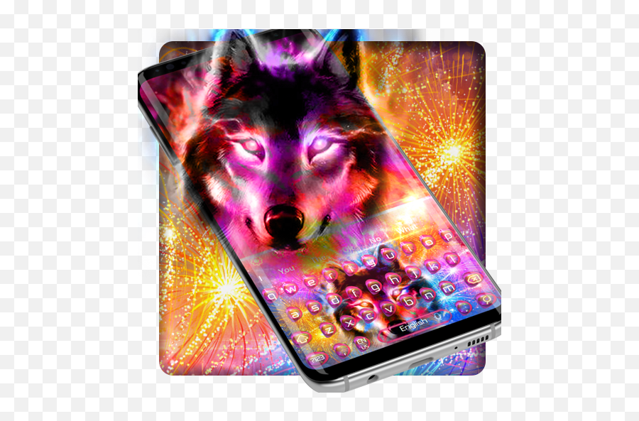 Howling Color Wolf Typewriter Theme U2013 Google Play - Lobo De Fogo Azul Emoji,Howling Wolf Emoji