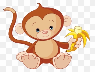 Baby Monkeys Chimpanzee Clip Art - Monkey Png Download Monkey Eating Banana Clipart Emoji,Animated Monkey Emoticon
