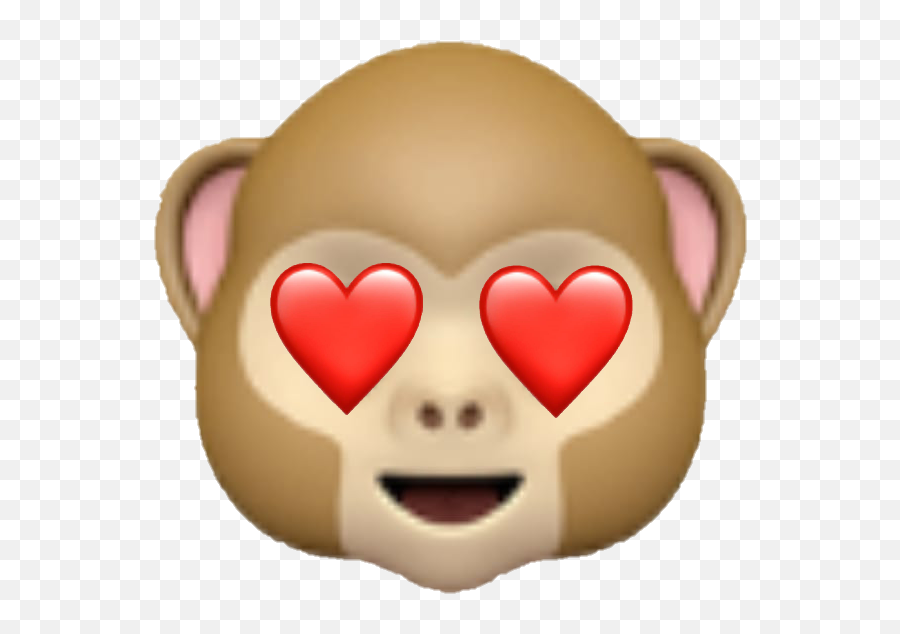 Download Hd Emoji Monkey Heart Hearteyes Monkeyandheart - Monkey With Heart Eyes Emoji,Heart Eyes Emoji