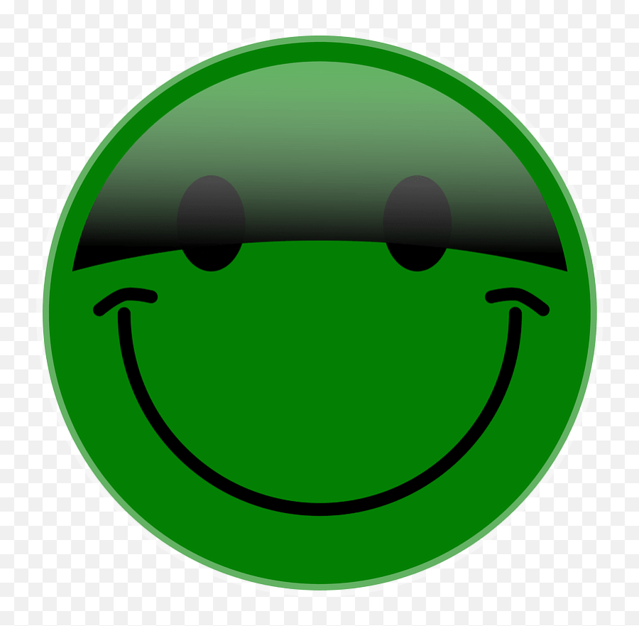 Smiley Clipart - Wide Grin Emoji,Green Smiley Face Emoticon