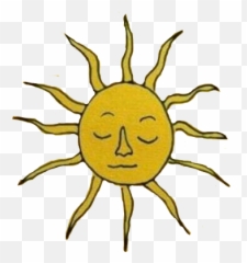 Sun Sunshine Yellow Yellowaesthetic Sticker By - Transparent Aesthetic Sun Emoji,A Hippie Emoticon