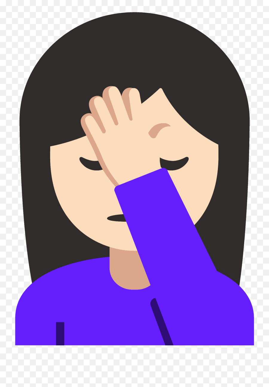 Woman Facepalming Emoji Clipart Free Download Transparent - Woman Facepalm Emoji,Emoji Pictures Download