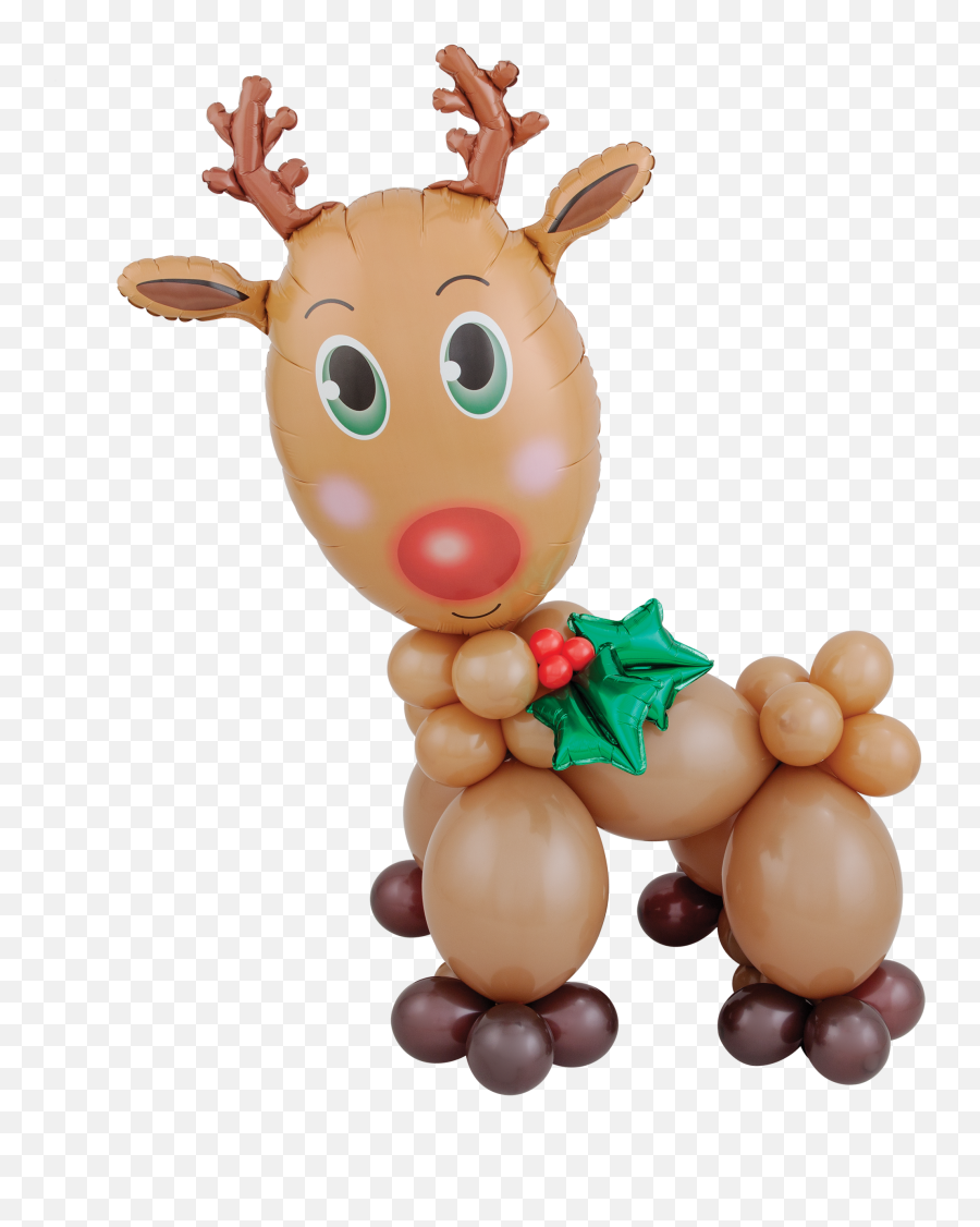Download Reindeer Balloon Character - Deer Balloon Full Reindeer Christmas Balloon Decoration Emoji,Reindeer Emoji