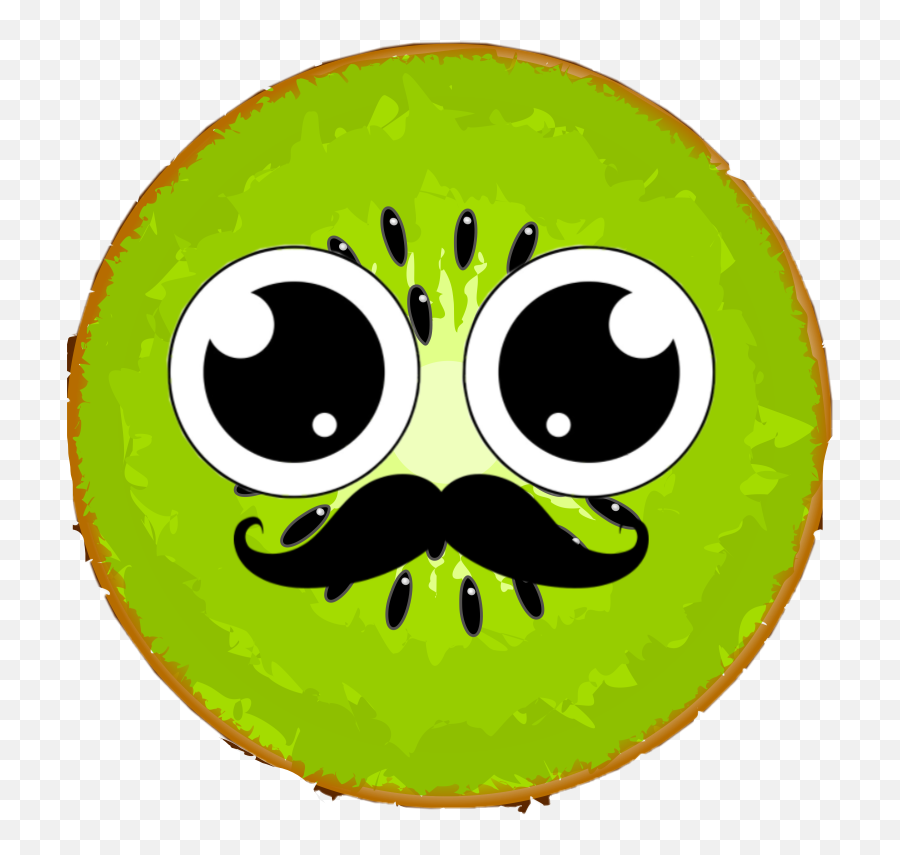 Mustache Kiwi Kiwi With A Mustache Sticker By Zamuels Emoji,Happy Emoticon With Mustache