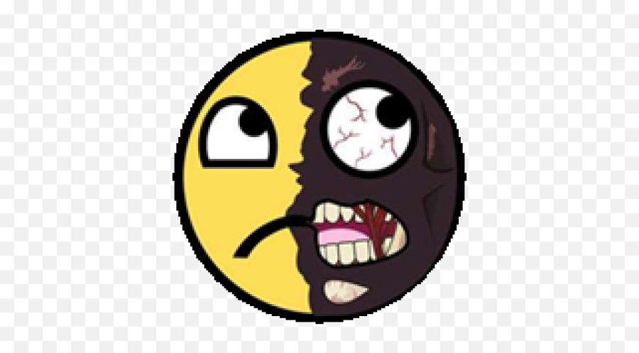 Half Human Half Zombie Epicface - Roblox Emoji,Half Emoticon