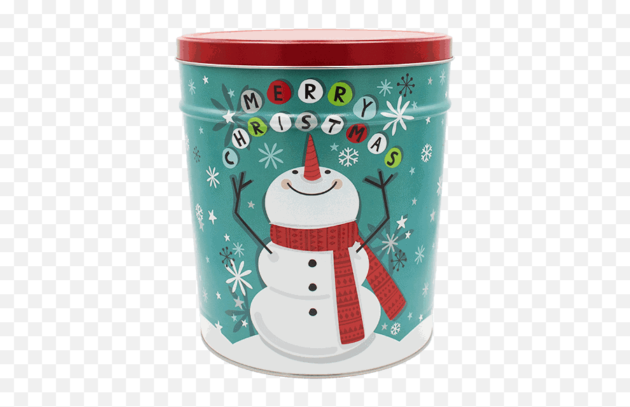 Christmas Snowman Popcorn Tin 35 Gallon - My Popcorn Kitchen Emoji,Smiley Emoticon Snowman