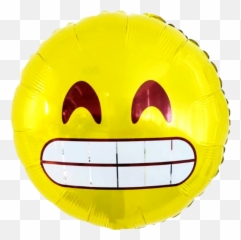 Grinding Teeth Emoji Balloon - Happy,Inhale Emoji