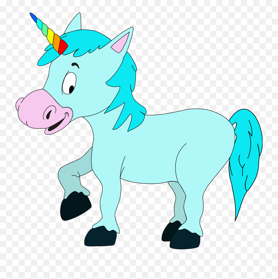 Blue Unicorn Clipart - Blue Unicorn Emoji,Unicorn Emoji Hat