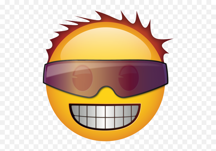 Smiling Face With Violet Shades - Wide Grin Emoji,Funky Emoji