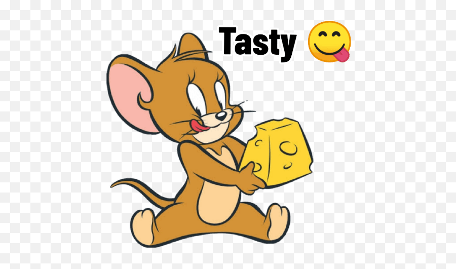 Tom Jerry - Jerry Eating Cheese Cartoon Emoji,Tom And Jerry Emoji