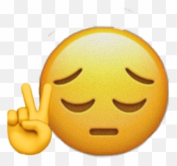 Sticker By Emojistickers - Sad Peace Sign Emoji,Peace Sign Emoji