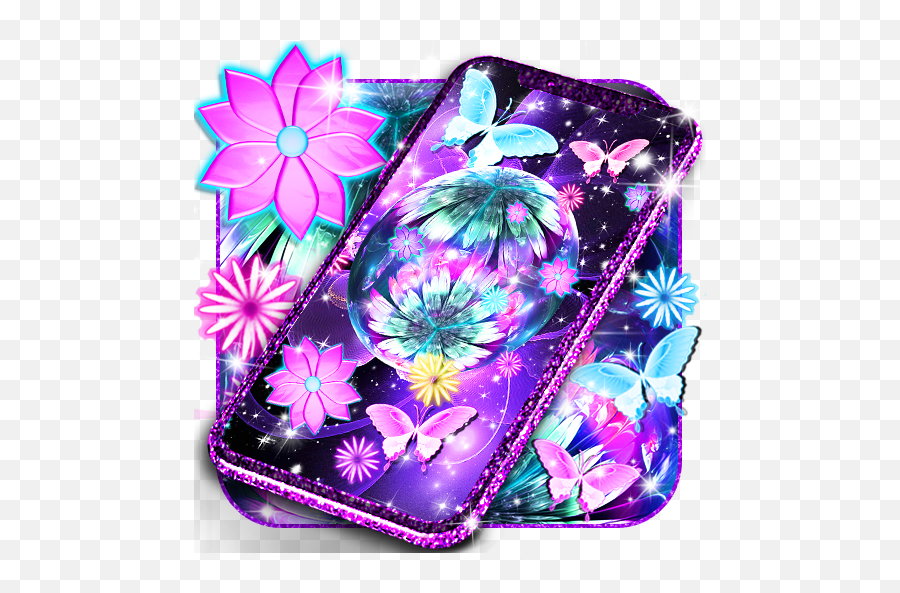 Neon Flowers Live Wallpaper - Girly Emoji,Awesome Backgrounds Neon Emojis