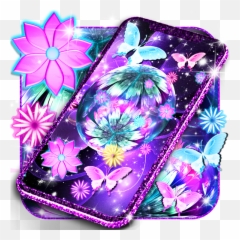 Neon Flowers Live Wallpaper - Girly Emoji,Awesome Backgrounds Neon Emojis