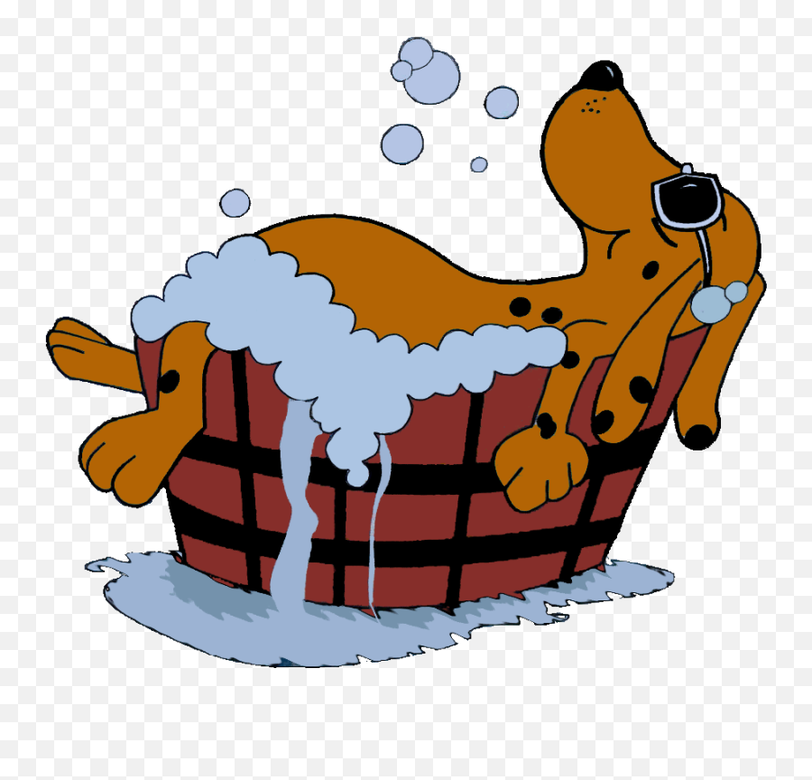 Happy Cartoon Dog Taking Bath Grooming Logo Free Image Download - Groomer Gif Transparent Background Emoji,Cartoon Dog Emotions Chart