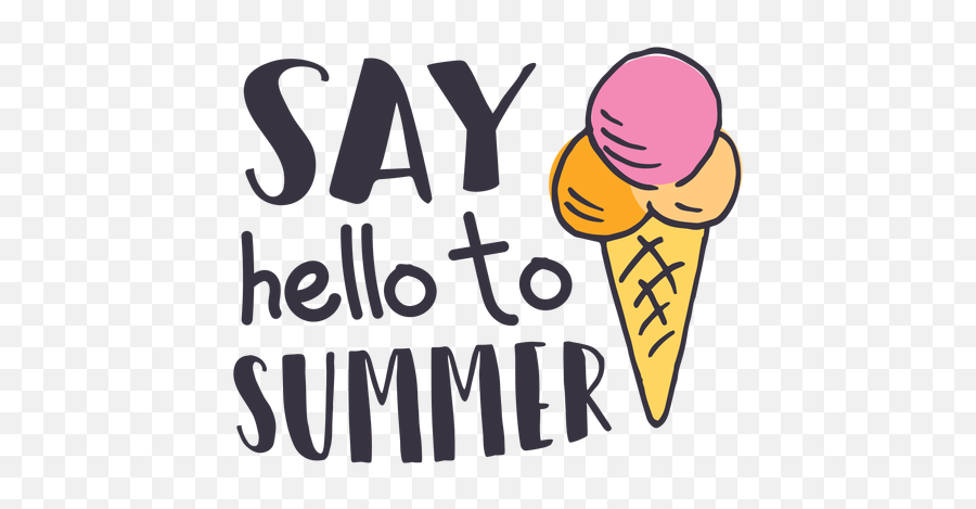 Say Hello To Summer Ice Cream Badge - Summer Stickers Ice Cream Emoji,Ice Cream Emoticon Japanese