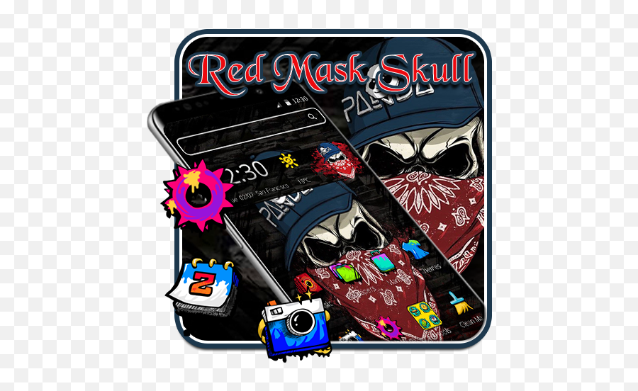 Red Mask Skull Theme U2013 Applications Sur Google Play - Fictional Character Emoji,Diy Emoji Mask