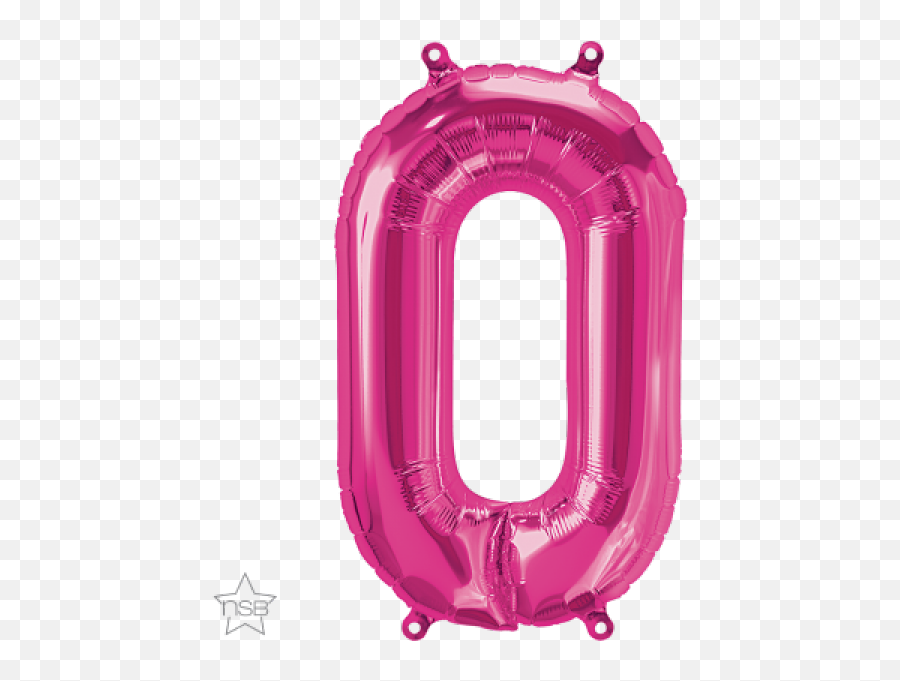 34 Number 0 - Zero Magenta Shape Foil Balloon Hot Pink 4 Foil Balloon Emoji,Emoji 0 Night 3 0