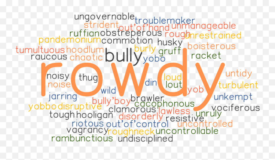 Rowdy Synonyms And Related Words What Is Another Word For - Rowdy Word Emoji,Husky Emotions