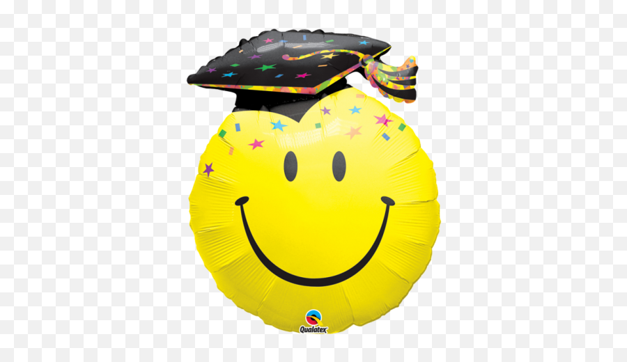 Folienballon Smiley - Graduation Smiley Balloon Emoji,Emoticon Con Birrete