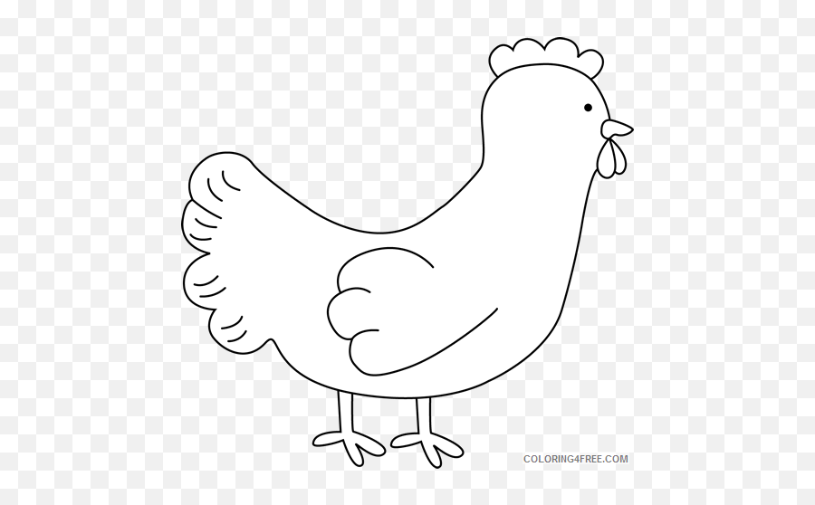 Black And White Chicken Coloring Pages Chicken Clip - Chicken And White Clipart Emoji,Chinese Rooster Emojis