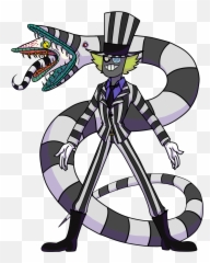 Black Hat Desguised As Beetlejuice For Haloween Clipart - Beetlejuice En Vector Emoji,Straw Hat Emoji