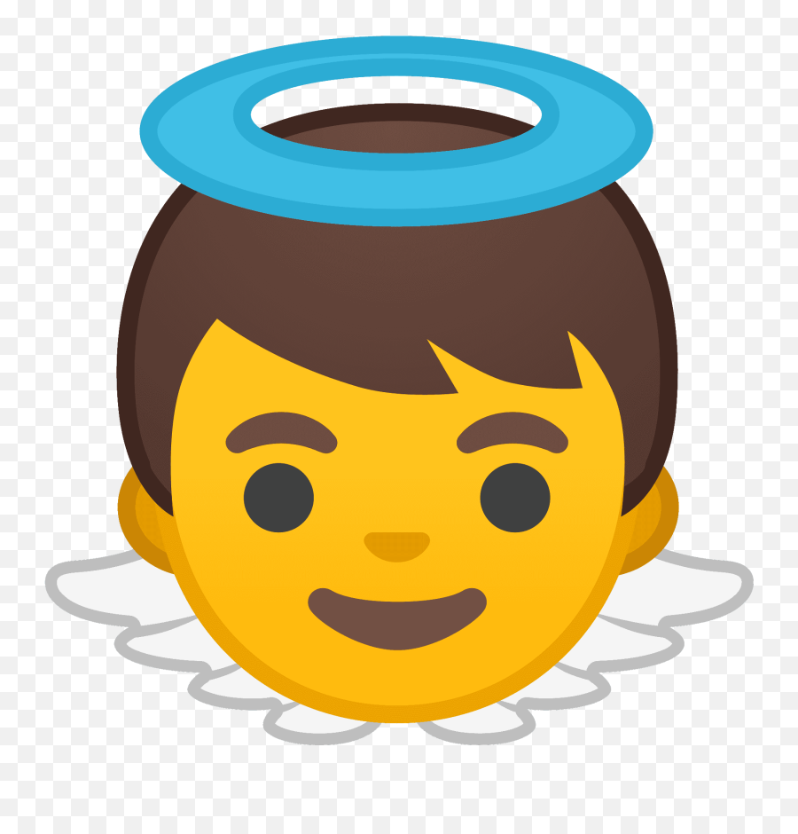 Baby Angel Emoji Clipart - Angel Boy Emoji Transparent,Baby Face Emoji