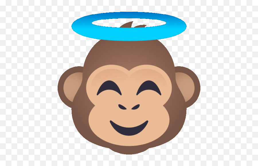 Monkey With Halo Joypixels Sticker - Monkey With Halo Emoji,Pictures Of Cute Emojis Of Alot Of Monkeys