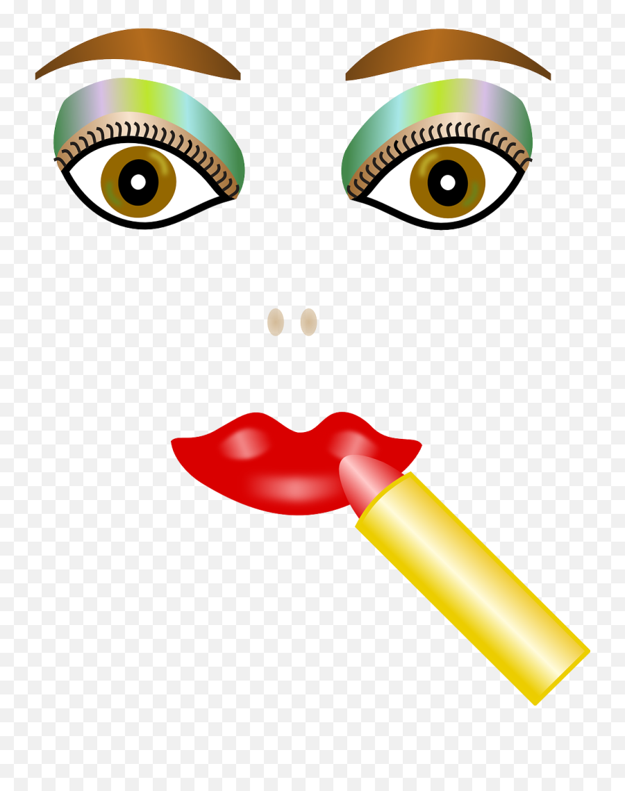 Face Lipstick Cosmetics Makeup Brown - Cô Gái Ánh Son Vecter Emoji,Emotions Makeup