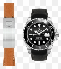Curved End Leather Strap For Rolex - Rolex Submariner Black Rubber Strap Emoji,Mood Color Changing Watch By Emotions Clock