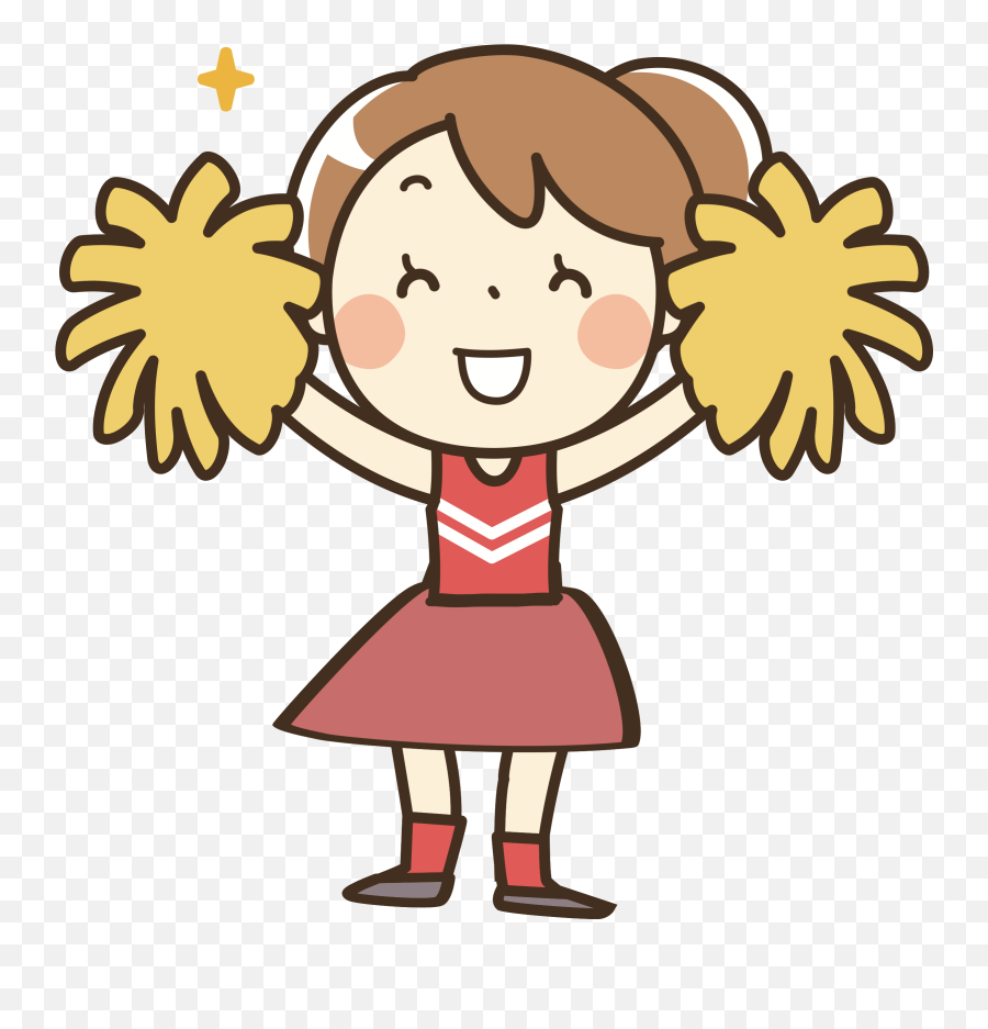 Clothes Clipart Cheerleader - Cartoon Cheerleader Png Emoji,Cheer Emoji